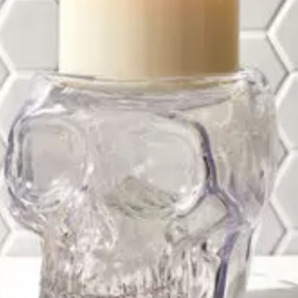 LIGHT-UP SKULL PEDESTAL 3-Wick Candle Holder - Picture 2 of 2